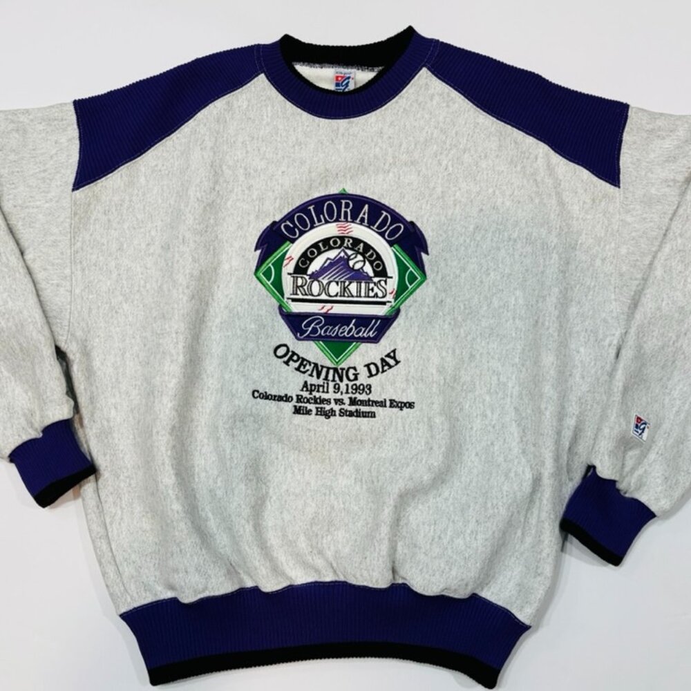 Vintage MLB 1993 Rockies Baseball Inaugural Season Opening Day Sweatshirt XL